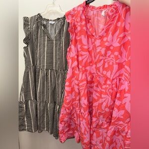 Time and Tru Black and White Striped Top